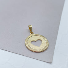 Load image into Gallery viewer, 18k See Through Heart Pendant with Engraved Love Words