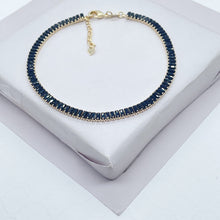 Load image into Gallery viewer, 18k Gold Filled Black Stone Baguette Anklet