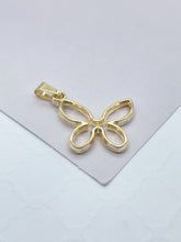 Load image into Gallery viewer, 18 Gold Filled Solid See Through Butterfly Pendant