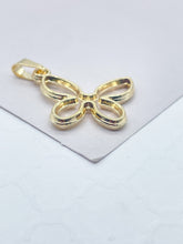 Load image into Gallery viewer, 18 Gold Filled Solid See Through Butterfly Pendant