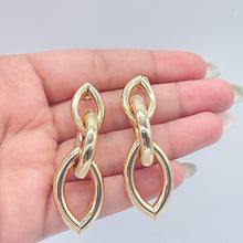 Load image into Gallery viewer, 18k Gold Filled Single Long Oval Chunky Link Earrings