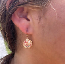 Load image into Gallery viewer, 18k Gold Filled Coin Drop Earrings, Vintage Coin Medal