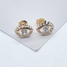 Load image into Gallery viewer, 18k Gold Filled Zircon Protection Eye Stud