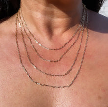 Load image into Gallery viewer, 18k Gold Filled 2mm Dainty Paper Clip Chain Necklace Supplies Creative Styling Designers