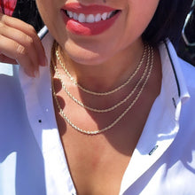 Load image into Gallery viewer, 18k Gold Filled Thin Rope Chain 3mm Necklace For Wholesale And Jewelry Supplies