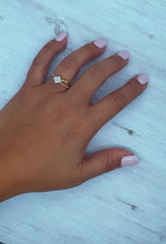 Load image into Gallery viewer, 18k Gold Filled Ring Featuring Square Shape With Nine Cubic Zirconia on Top