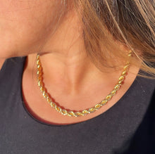 Load image into Gallery viewer, 18k Gold Filled Thick 5mm Rope Chain for Layering, Chunky Rope, Stylish Necklace