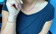 Load image into Gallery viewer, 18k Gold Filled Red Color Evil Eye Bracelet And Necklace