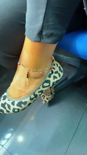Load image into Gallery viewer, 18k Gold Filled Evil Eye & Figa Anklet - Figaro Chain