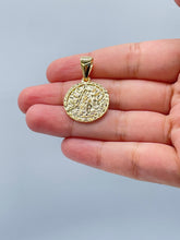 Load image into Gallery viewer, 18k Gold Filled Our Lady of Charity Coin Pendant - Catholic Caridad Del Cobre Charm