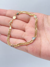 Load image into Gallery viewer, 18k Gold Filled Cuban Chain Link Bracelets With Hearts Engraved To It
