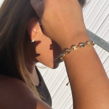 Load image into Gallery viewer, 18k Goldfilled Puffy Mariner Patterned With Rough & Smooth Links