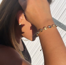 Load image into Gallery viewer, 18k Goldfilled Puffy Mariner Patterned With Rough & Smooth Links
