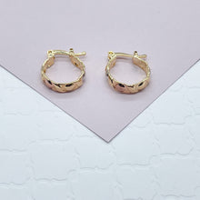 Load image into Gallery viewer, 18k Gold Filled XOXO Small Hoop Earrings Hypoallergenic Jewelry Wholesale