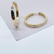 Load image into Gallery viewer, 18k Gold Filled Medium Sharpe Edged Plain Hoop EarringsWholesale Jewelry Supplies