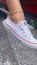 Load image into Gallery viewer, 18k Gold Filled Anklet Featuring Colorful Baguette Cubic Zirconia