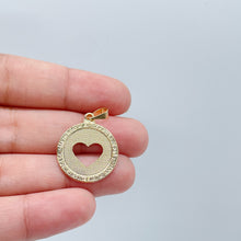 Load image into Gallery viewer, 18k See Through Heart Pendant with Engraved Love Words