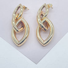 Load image into Gallery viewer, 18k Gold Filled Single Long Oval Chunky Link Earrings