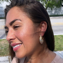 Load image into Gallery viewer, 18k Gold Filled Hoop Earrings: Tri-Color Wavy Bohemian Hoops