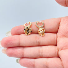 Load image into Gallery viewer, 18k Gold Filled Pave heart Earrings