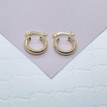 Load image into Gallery viewer, 18k Gold Filled Small Plain 15mm Hoop