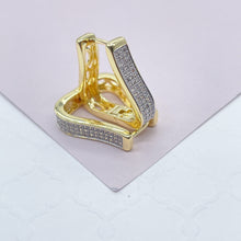Load image into Gallery viewer, 18k Gold Filled Hoop Earrings: Square Guitar Pick Design