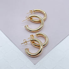 Load image into Gallery viewer, 18k Gold Filled 4mm Wide Simple Open Hoop Earrings Available 20mm and 25mm