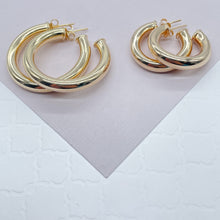 Load image into Gallery viewer, Thick 18k Gold Filled Hoop Earrings: Chunky 5mm Jewelry Supplies