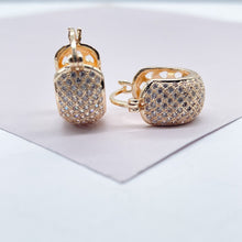 Load image into Gallery viewer, 18k Gold Filled Micro Pave Cubic Zirconia Hoop Earrings (9mm)