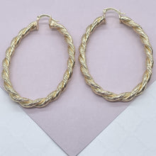 Load image into Gallery viewer, 18k Gold Filled Oval Shape Twisted Hoop Earrings Wholesale Jewelry Making