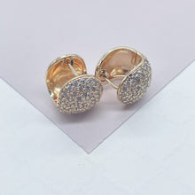Load image into Gallery viewer, 18k Gold Filled 13mm Chubby Pave Clicker Hoop