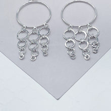 Load image into Gallery viewer, Silver Filled Modern Circle Drop Earrings