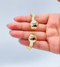 Load image into Gallery viewer, 18k Gold Filled Twisted Bangle Featuring Two Solid Balls On Top Bracelet Jewelry