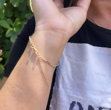 Load image into Gallery viewer, 18k Gold Filled Flat Beaded Bracelet