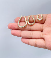 Load image into Gallery viewer, 18k Gold Filled Small Horseshoe Shape Hoop EarringsWholesale Jewelry Supplies