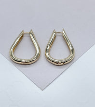 Load image into Gallery viewer, 18k Gold Filled Small Horseshoe Shape Hoop EarringsWholesale Jewelry Supplies