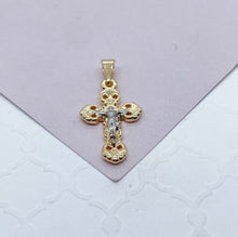 Load image into Gallery viewer, 18k GoldFilled Pendant With Silver Toned Jesus