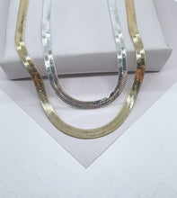 Load image into Gallery viewer, 18k Gold Fulled 6mm Herringbone necklace in 16 & 18 Inches