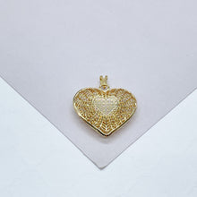 Load image into Gallery viewer, 18k Gold Filled SpiderWeb Designed see-through heart pendant