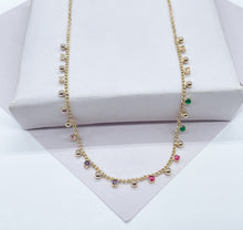 Load image into Gallery viewer, 18k Gold Filled thin bead and colorful gem choker