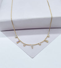 Load image into Gallery viewer, 18k Gold Filled Dainty Shard Pieces of Zirconia on Box Chain Choker