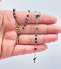 Load image into Gallery viewer, 18k Gold Filled Black Beaded Rosary
