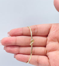 Load image into Gallery viewer, 18k Gold Filled Minimalist Single Knot Bangle, Cuff Bracelet