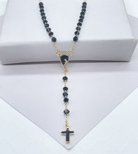 Load image into Gallery viewer, 18k Gold Filled Black Beaded Rosary