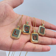 Load image into Gallery viewer, 18k Gold Filled 3-D Initial Charm with Box Chain Necklace
