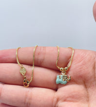 Load image into Gallery viewer, 18k Gold Filled Box Chain Anklet With Pastel Colored Elephant Charm
