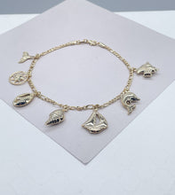 Load image into Gallery viewer, 18k Gold Filled Figaro Anklet With Chunky Sea Life Charms