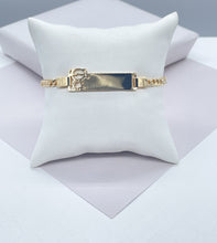 Load image into Gallery viewer, 18k Gold Filled Cuban Link Children’s ID Bracelet With 2 Styles: Boy & Girl