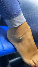 Load image into Gallery viewer, 18k Gold Filled Box Chain Anklet With Pastel Colored Elephant Charm