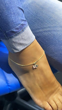 Load image into Gallery viewer, 18k Gold Filled Box Chain Anklet With Pastel Colored Elephant Charm